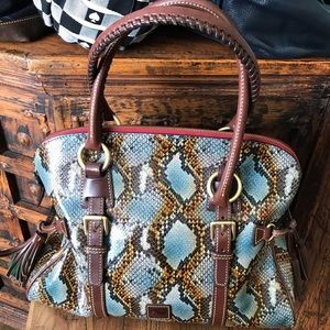 Dooney & Bourke Python bag blue/green/brown